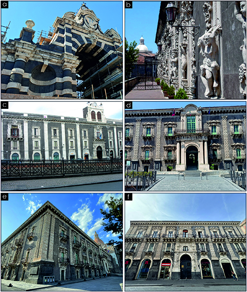 Edificios históricos con arquitectura barroca y detalles ornamentales en fachadas de piedra en un entorno urbano bajo cielo despejado.

Descripción generada con IA